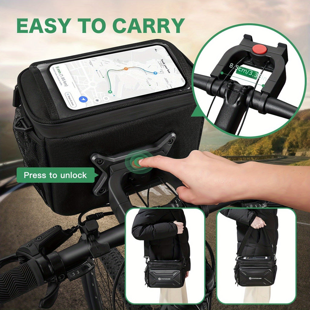 NNETM Bicycle Handlebar Bag with Phone Case Mount-1