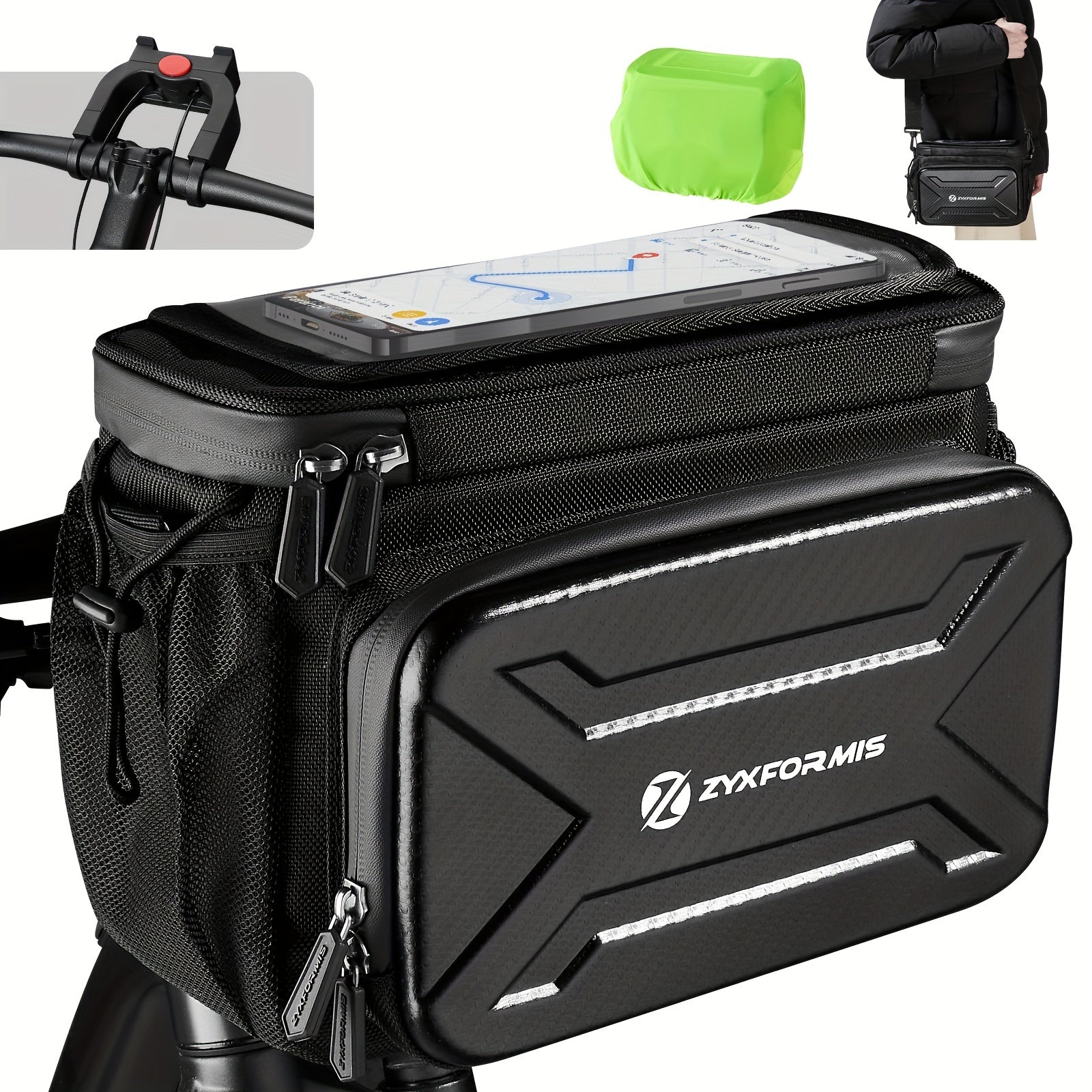 NNETM Bicycle Handlebar Bag with Phone Case Mount-4