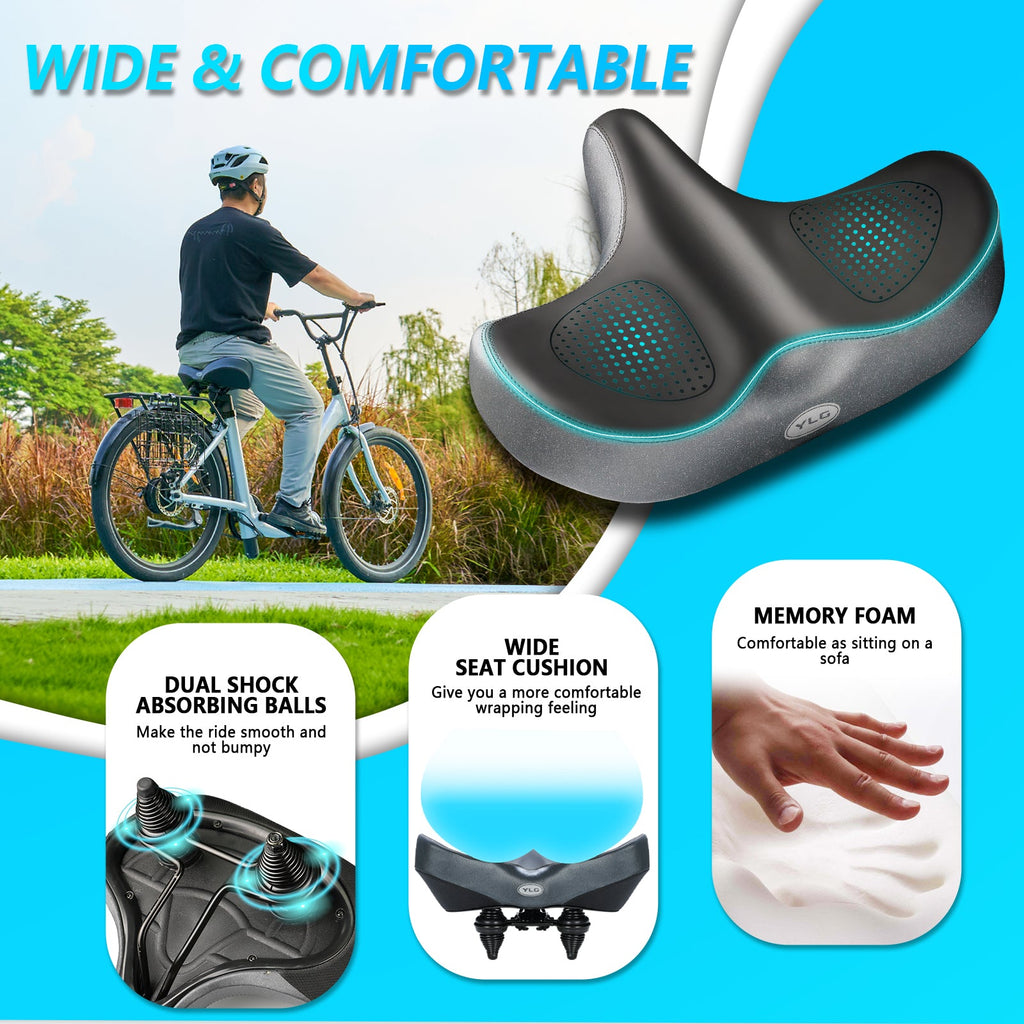 YS 6, YLG Oversize Bike Seat Cushion for Men Women - Extra Memory Foam for  Firm Support-4