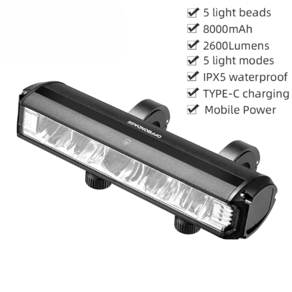 NNEOBA Bicycle Light Front 2600 Lumen USB Rechargeable Waterproof-1