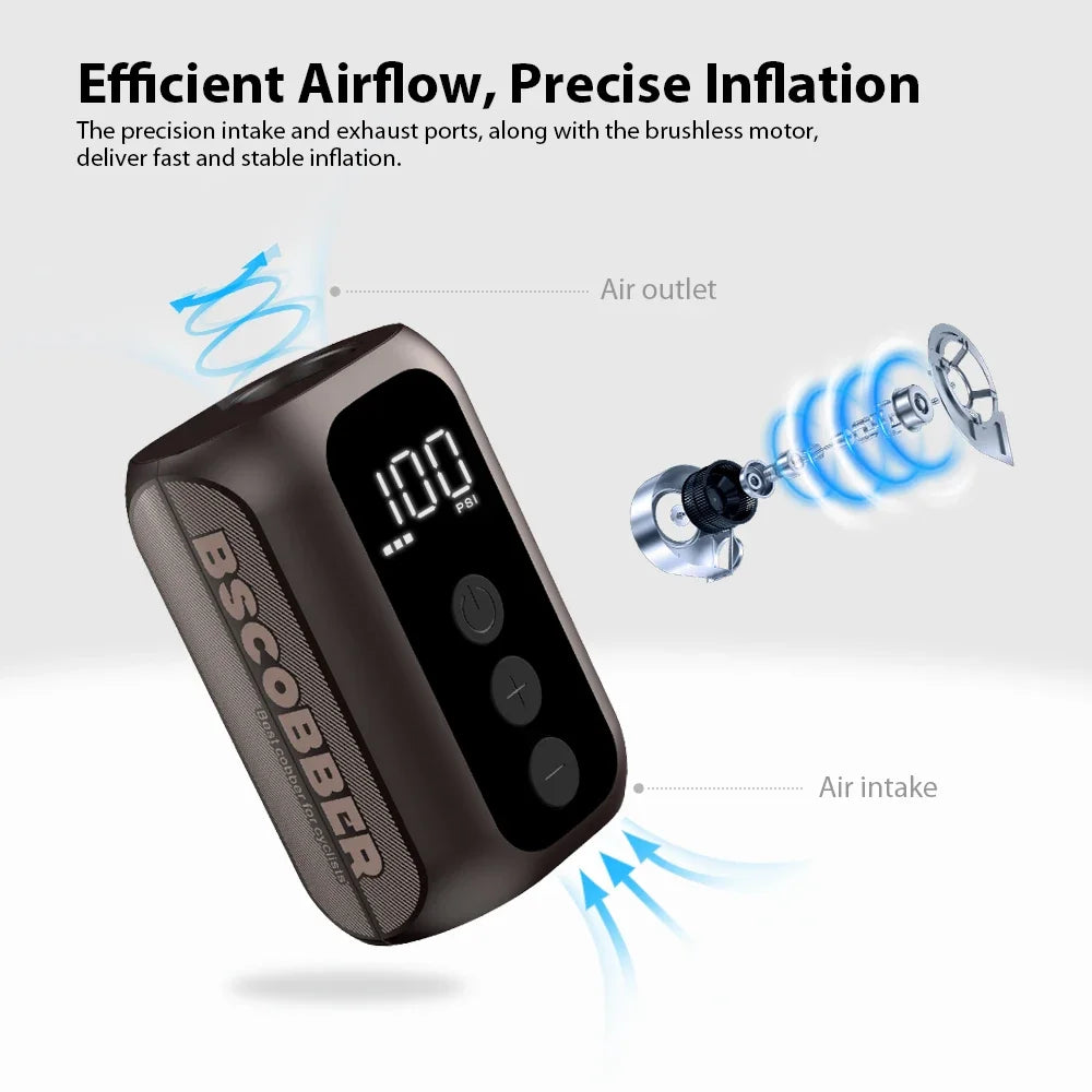 NNEOBA A5mini Portable Wireless Air Pump 100PSI Rechargeable Brown-2