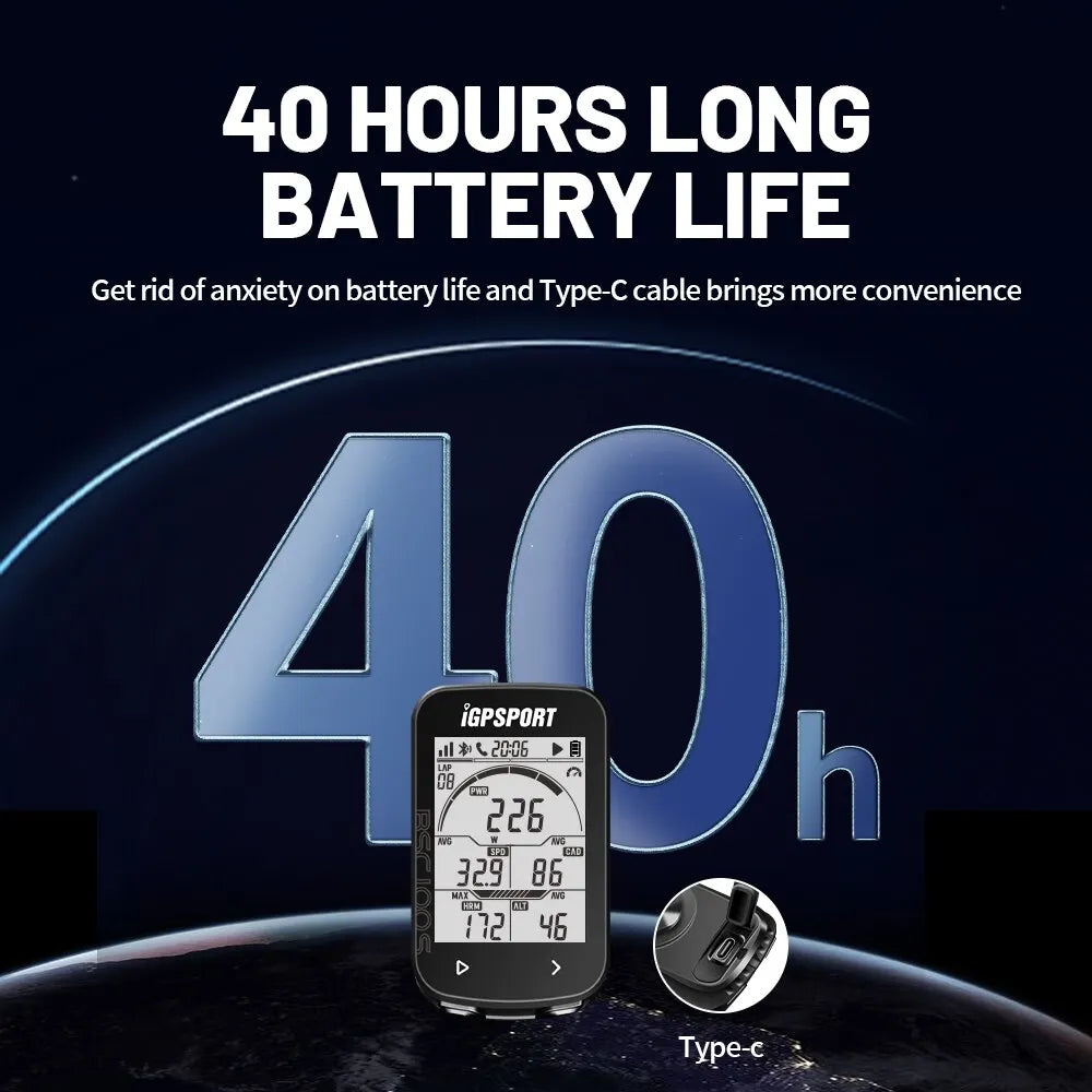 NNEOBA Wireless GPS Cycling Speedometer 40-Hour Battery Black-3