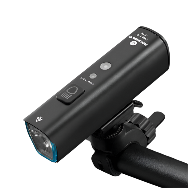 1000LM Smart Bike Headlight Vibration Light Sensing Black-0