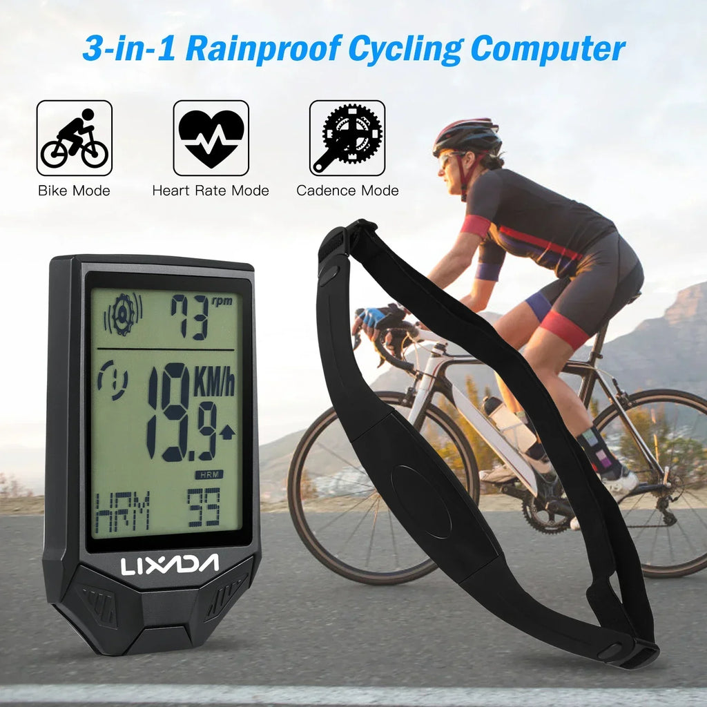 NNEOBA Wireless Bike Computer Speed Meter with Heart Rate Sensor-1
