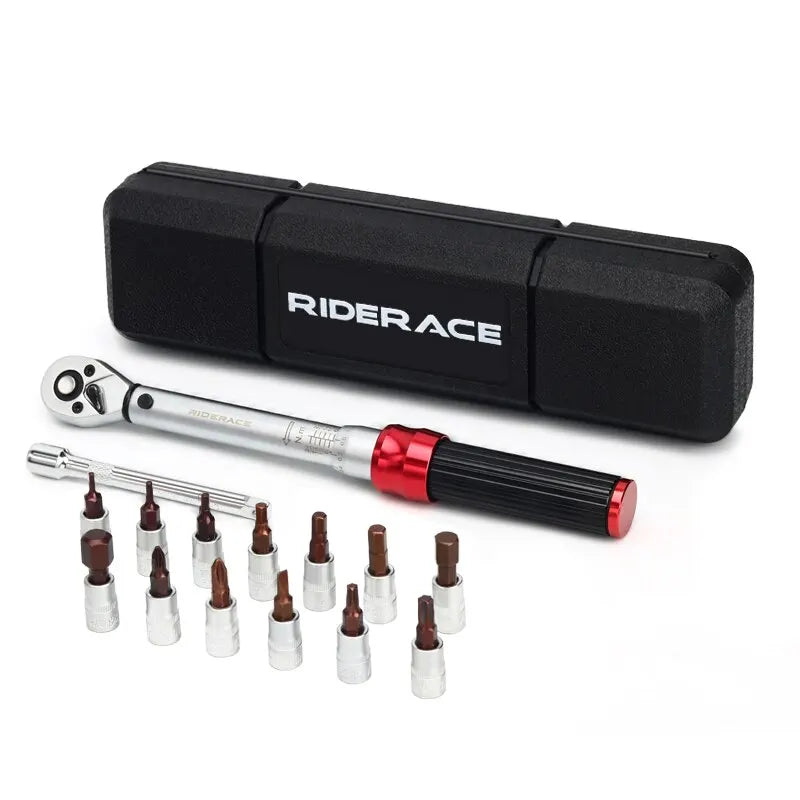 NNEOBA 15-Piece Bicycle Torque Wrench Set Red-0