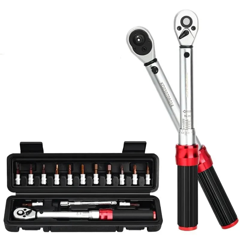 NNEOBA 15-Piece Bicycle Torque Wrench Set Red-1