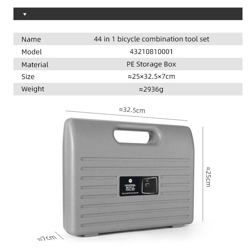 NNEOBA 44-in-1 Professional Bicycle Repair Tool Kit Multifunction Grey-3