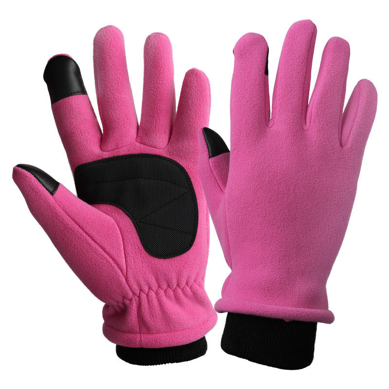 NNEDSZ L Pink Warm Windproof Touchscreen Gloves - Anti-Slip Grip for Winter Cycling & Outdoor Sports-0