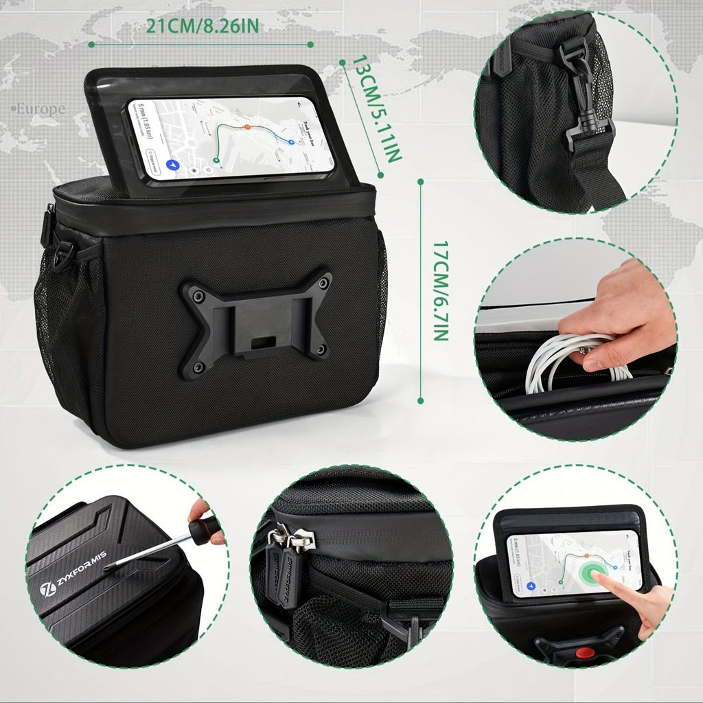 NNETM Bicycle Handlebar Bag with Phone Case Mount-2